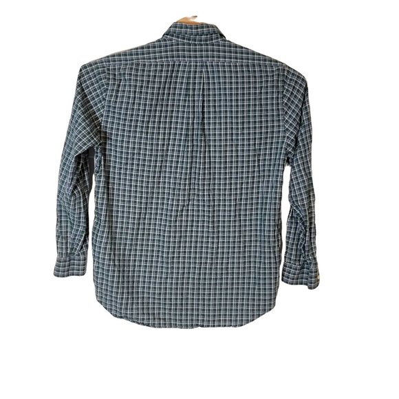 Vineyard Vines Slim Fit Tucker Shirt Size Large Whale Logo Green Blue Plaid - Picture 2 of 5